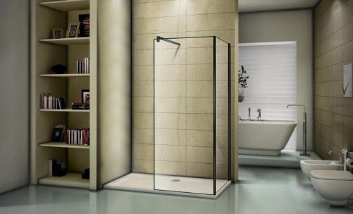 Душевая перегородка Good Door WALK IN ВИ00020 100х195 стекло прозрачное профиль черный матовый - фото 3