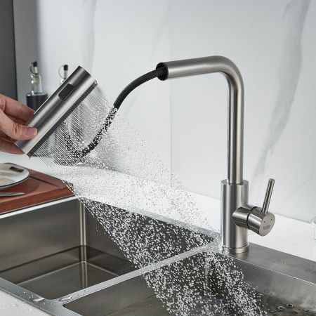 Смеситель для кухни Raffine F203L на мойку сатин