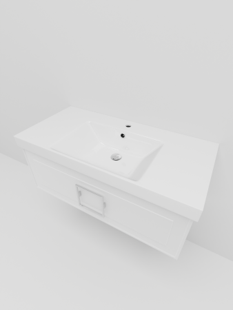 Тумба с раковиной La Fenice CUBO NFNC-01-CUB-B-100-1-100 100х50 подвесная цвет белый