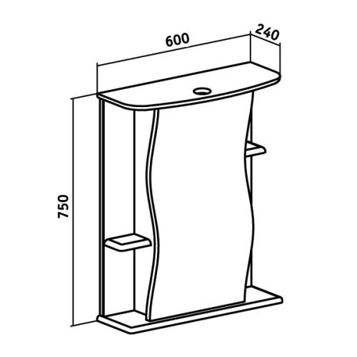 Зеркало-шкаф RUNO Лилия 29 60х75 подвесной цвет белый - фото 4