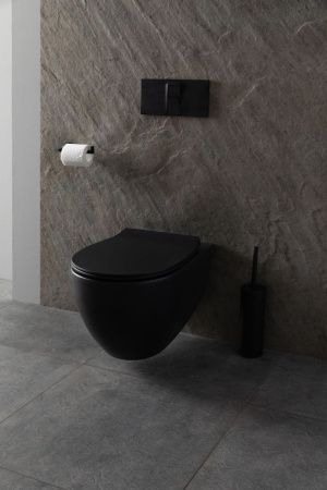 Чаша унитаза подвесная Allen Brau Reality 4.32006.31 цвет черный без сиденья безободковая каскадный смыв