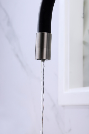 Смеситель для кухни Paulmark SALIX Sa213419-GM на мойку вороненая сталь