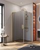 Душевой уголок Cezares SLIDER SLIDER-AH-1-90-100/110-GRIGIO-BORO 100х90 стекло тонированное профиль золото без поддона