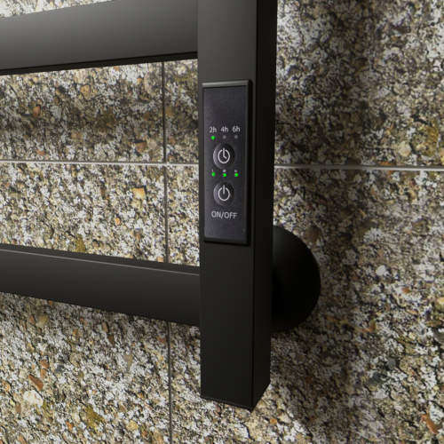 Полотенцесушитель Маргроид Вид 81-10 профильный 8110p-8050-1081-9005R 53х81 электрический черный матовый - фото 5