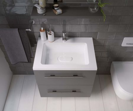 Раковина из искусственного камня Uperwood Modul 2911020339 60х50 полувстраиваемая цвет белый