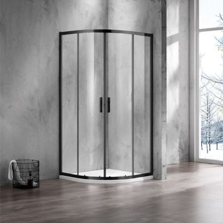 Душевой уголок Azario MILTON AZ-ND2142 1000 Black 100х100 стекло прозрачное профиль черный без поддона