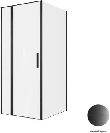 Душевой уголок Allen Brau Priority 3.31027.BBA + 3.31048.BBA 100х90 стекло прозрачное профиль черный без поддона