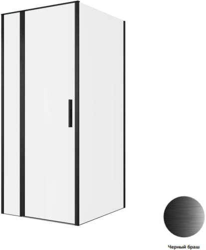 Душевой уголок Allen Brau Priority 3.31027.BBA + 3.31048.BBA 90х100 стекло прозрачное профиль черный без поддона - фото 5