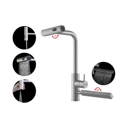 Смеситель для кухни Fashun A57131 на мойку сатин - фото 4