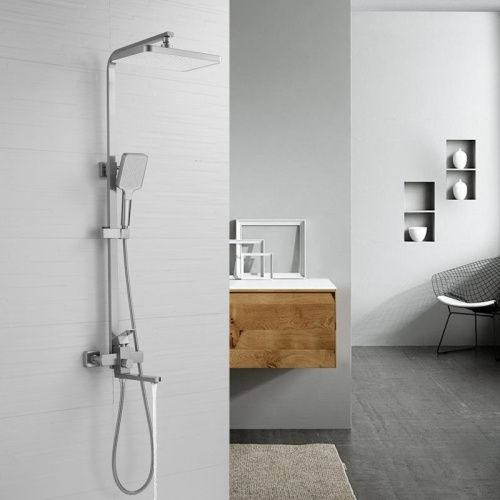 Душевая стойка Shevanik S7036L настенная цвет сатин - фото 5