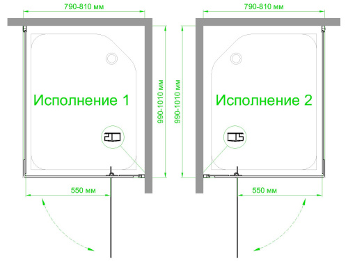 Душевой уголок Royal Bath HPVD RB8100HPVD-C-BL 100х80 стекло матовое профиль черный без поддона - фото 4