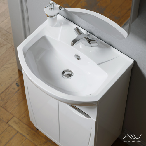 Тумба с раковиной Alavann Monaco ALV0982000 55х44х86 напольная цвет белый - фото 3