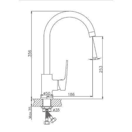 Смеситель для кухни Haiba HB587 HB70587 на мойку хром