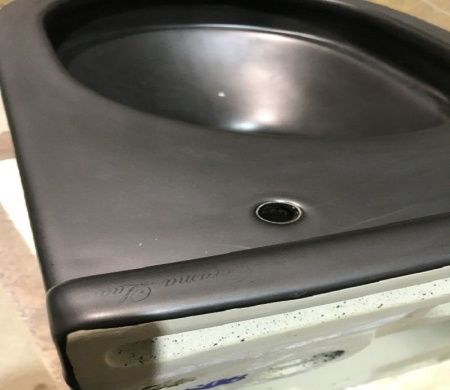 Унитаз подвесной CeramaLux 2198MB черный с сиденьем микролифт каскадный смыв