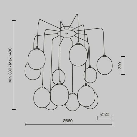 Люстра подвесная Maytoni Branch Modern MOD176PL-12G
