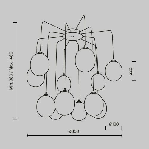 Светильник подвесной Maytoni Branch Modern MOD176PL-12G - фото 3