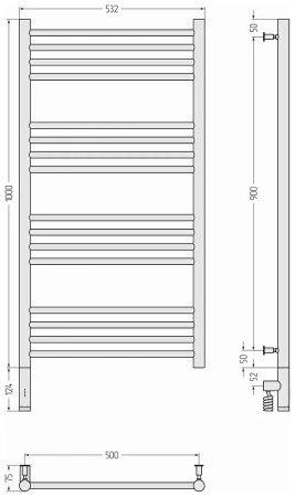 Полотенцесушитель электрический Сунержа Богема 3.0 30-5804-1050 55х110 белый