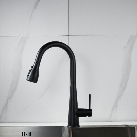 Смеситель для кухни Shevanik S363H на мойку черный