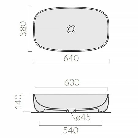 Раковина из сантехнического фарфора Galassia Dream 7300NEMT 70х40 накладная цвет черный