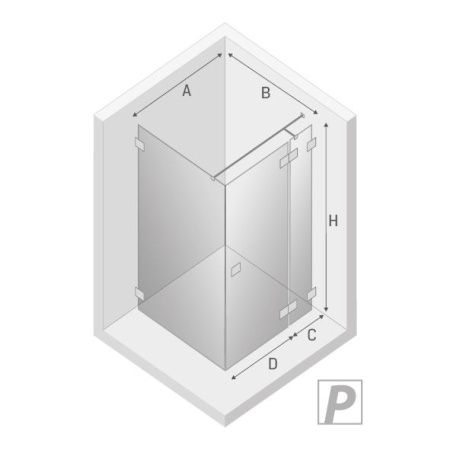 Душевой уголок New Trendy EVENTA Chrome EXK-4523 120х80 стекло прозрачное профиль хром без поддона