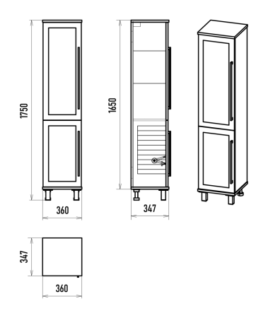 Шкаф-пенал Misty Модерн П-Мод05035-011Л 40х170 напольный цвет белый