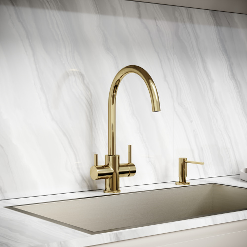 Смеситель для кухни Sancos Taper SC4012ZG на мойку золото - фото 2