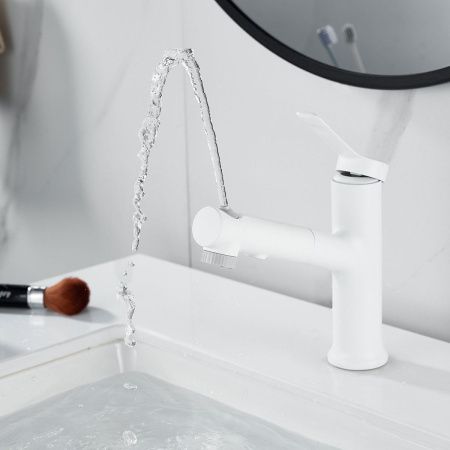 Смеситель Raffine F281C на раковину белый