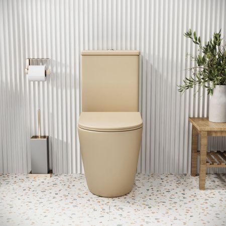 Унитаз напольный с бачком Grossman Color GR-4480BEMS бежевый с сиденьем безободковый каскадный смыв