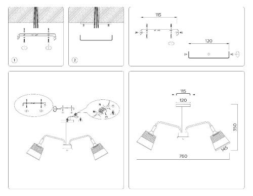 Люстра на штанге Ambrella Light Modern Losk (Модерн Лоск) TR4737 - фото 3