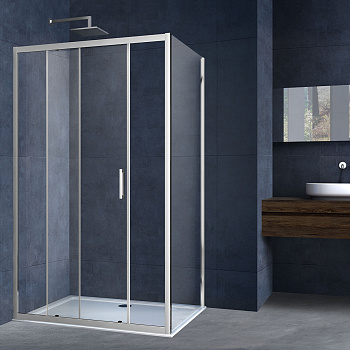 Душевой уголок Vincea Alpha VSR-3AL9015CL 150х90 стекло прозрачное профиль хром глянцевый без поддона