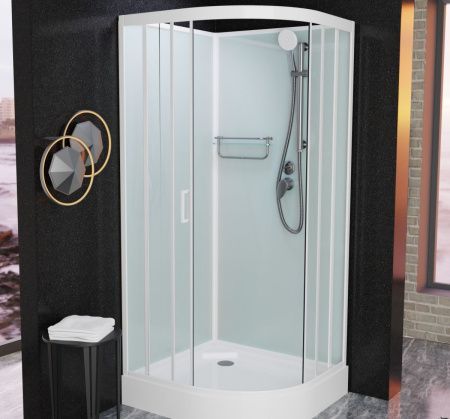 Душевая кабина Frank 410010 110х110 четверть круга без крыши ориентация универсальная