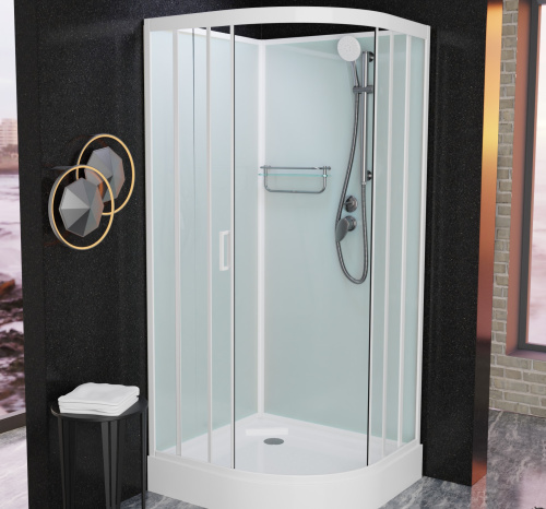 Душевая кабина Frank 4000404 100х100 без крыши ориентация универсальная - фото 2