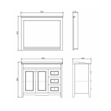 Тумба с раковиной Comforty Тбилиси 00003132630CF 90х50 напольная цвет белый