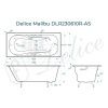 Ванна чугунная Delice Malibu DLR230610R-AS 180х80 пристенная прямоугольная без ножек с отверстиями под ручки