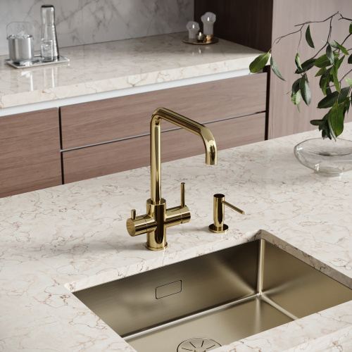 Смеситель для кухни Sancos Vela SC4013ZG на мойку золото - фото 2