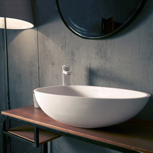 Раковина из искусственного камня MonteBianco Tuscany 620 12002 45х45 накладная цвет белый матовый без отверстий под смеситель - фото 3