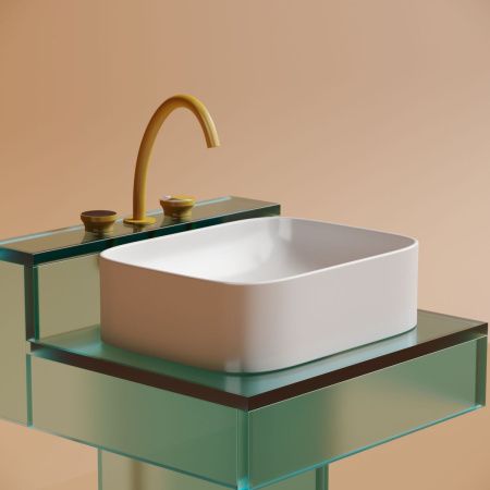 Раковина из сантехнического фарфора Ceramica Nova ELEMENT CN6052MW 50х40 накладная цвет белый