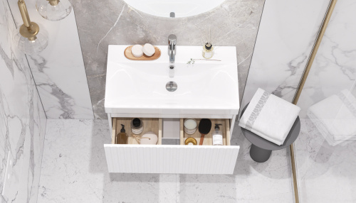 Тумба под раковину Velvex COMPO tp.COM.9696.70.1Y белый глянец 69х39х34 подвесная цвет белый - фото 4