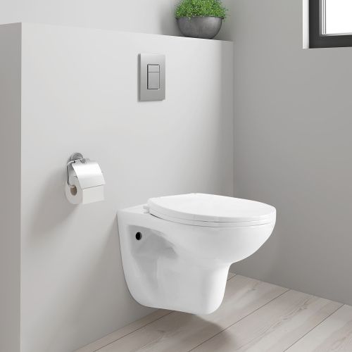 Унитаз подвесной WesnaArt Ocean 202-OCE12 белый с сиденьем микролифт безободковый каскадный смыв - фото 3