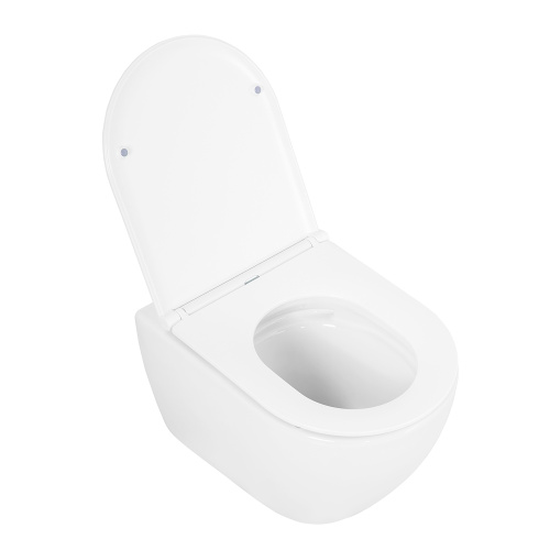 Унитаз подвесной Cezares STYLUS CZR-6601-TH-TOR/CZR-870-SC белый с сиденьем микролифт безободковый смыв торнадо - фото 2