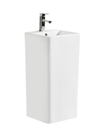 Раковина из санфаянса CeramaLux P7004L 40х40 напольная цвет белый 1 отверстие под смеситель