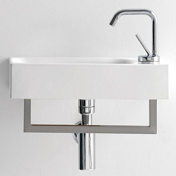 Раковина из сантехнического фарфора Kerasan Cento 353701R*1 45х25 накладная цвет белый 1 отверстие под смеситель