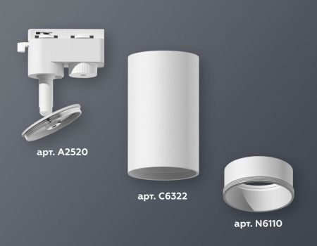 Трековый однофазный светильник Ambrella Light Track System (Трацк Сыстем) XT6322020
