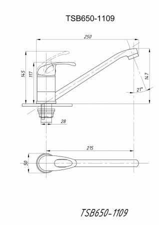 Смеситель для кухни TSARSBERG TSB-650-1109 на мойку хром