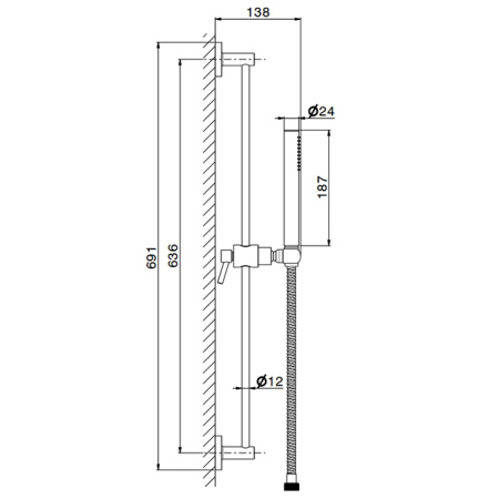 Душевой гарнитур Newform XT 67556.21.018 настенный хром