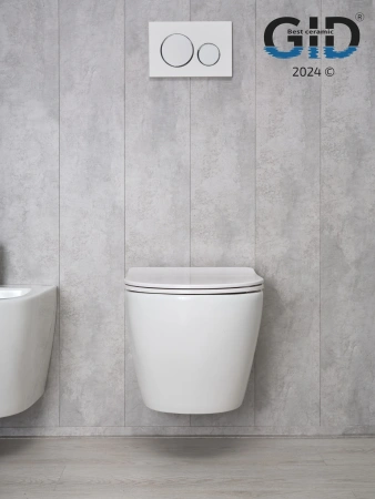 Унитаз подвесной Gid Convexo 61107Y белый с сиденьем микролифт безободковый смыв торнадо