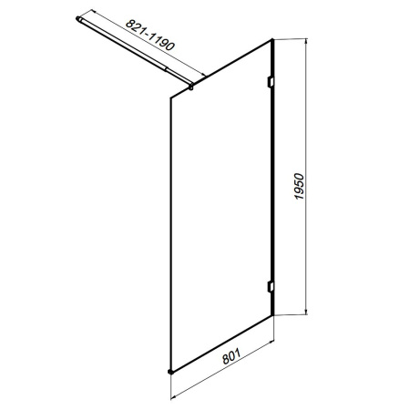 Душевая перегородка Am.Pm X-Joy W94WI-80-F1-MTE 80х195 стекло прозрачное профиль хром глянцевый