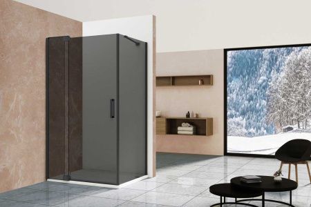 Душевой уголок Vincea Extra VSR-1E101190CGB 110х90 стекло тонированное профиль черный без поддона