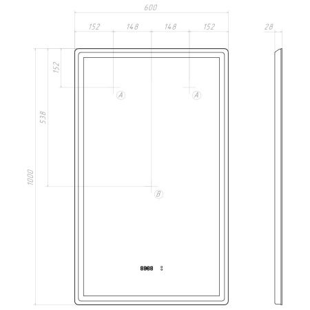 Зеркало с подсветкой Vigo Roberta 293 60х100
