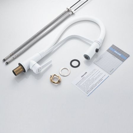 Смеситель для кухни Shevanik S943C-1 на мойку белый